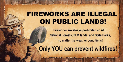FIREWORKS ARE ILLEGAL IN BIG SUR!